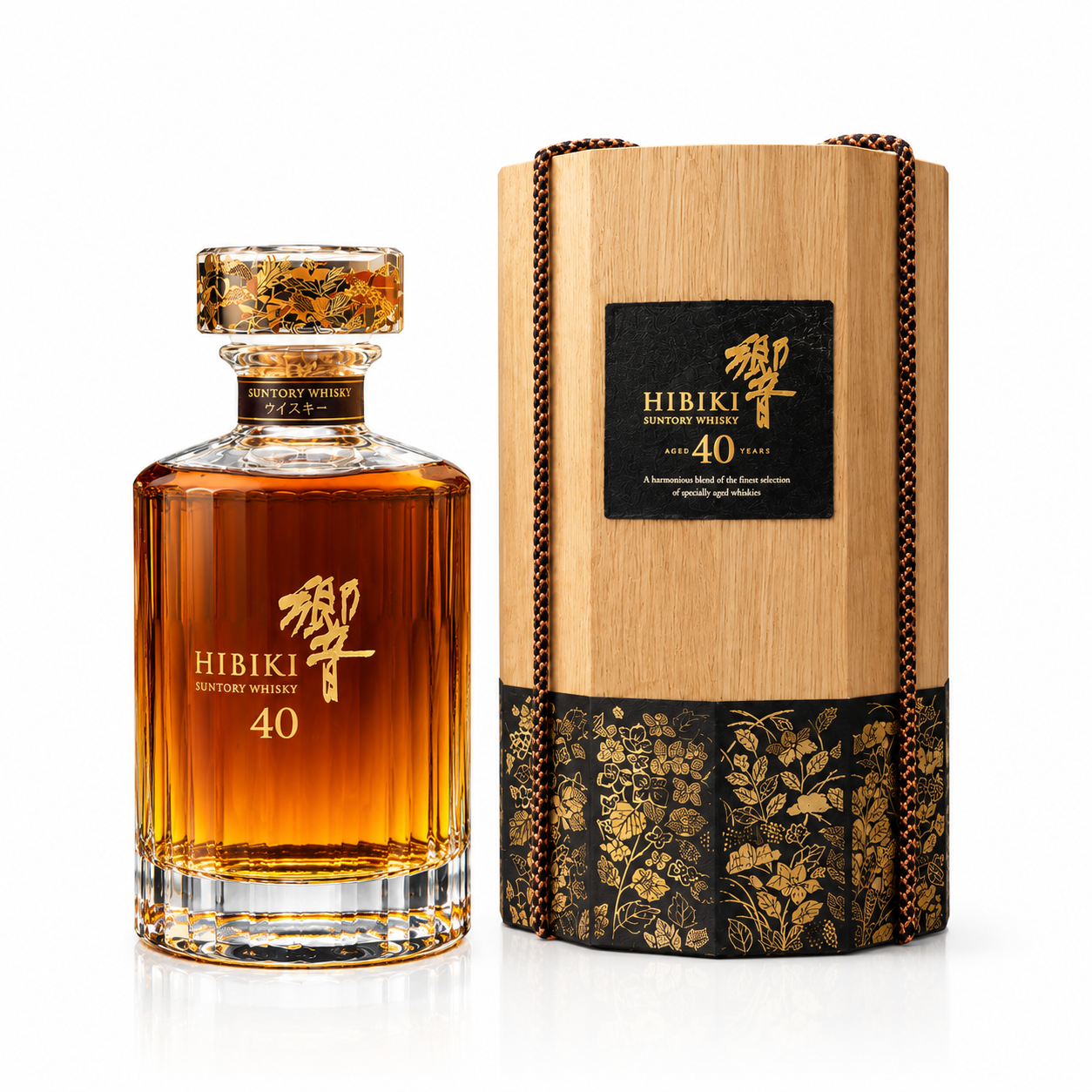 Hibiki 40 Years Old rare Japanese whisky in Kagami Crystal decanter